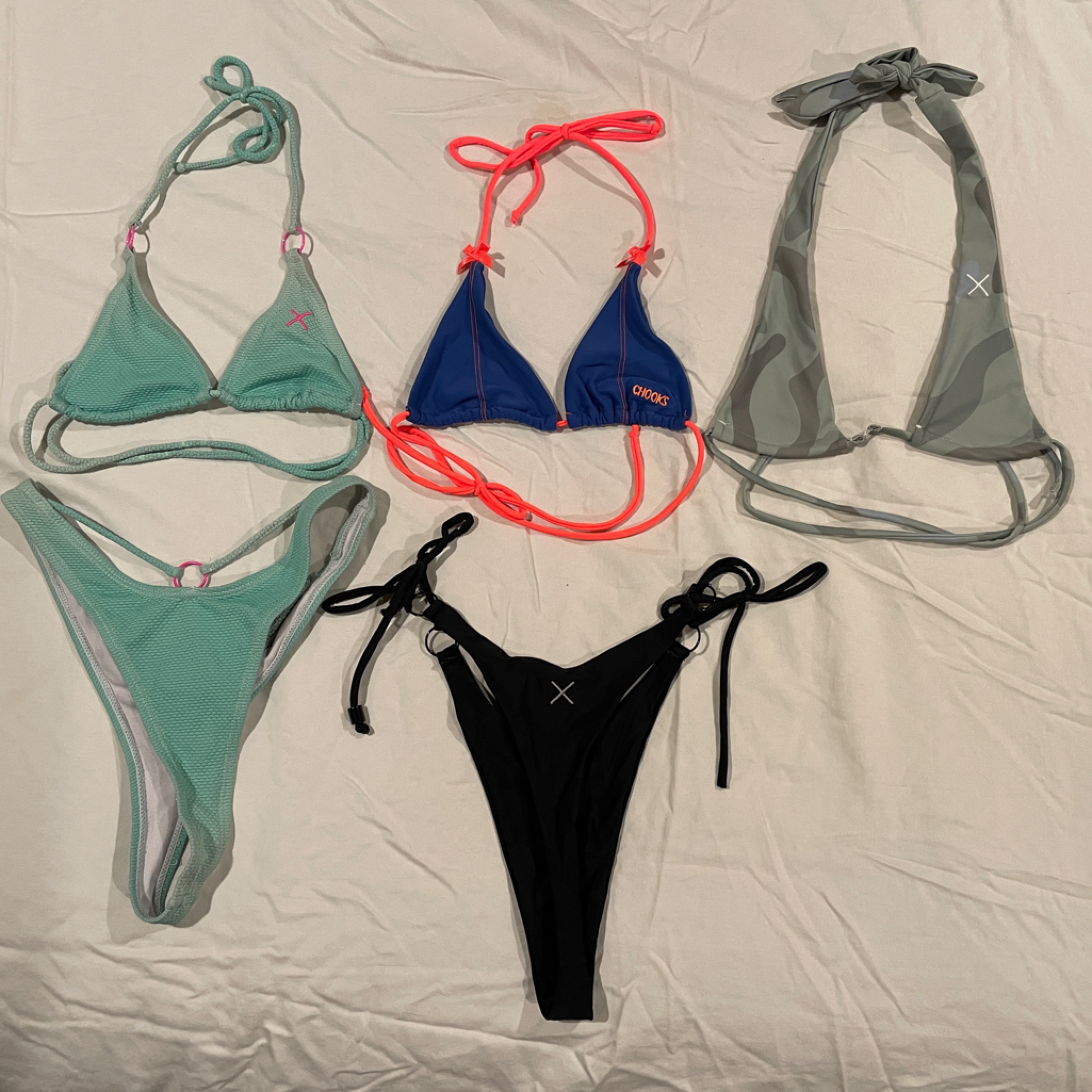 Boutine La Green, Blue, And Black Bikini Set